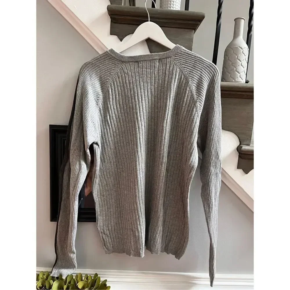 Calvin Klein Jeans Gray Logo Shoulder Sweater sz M